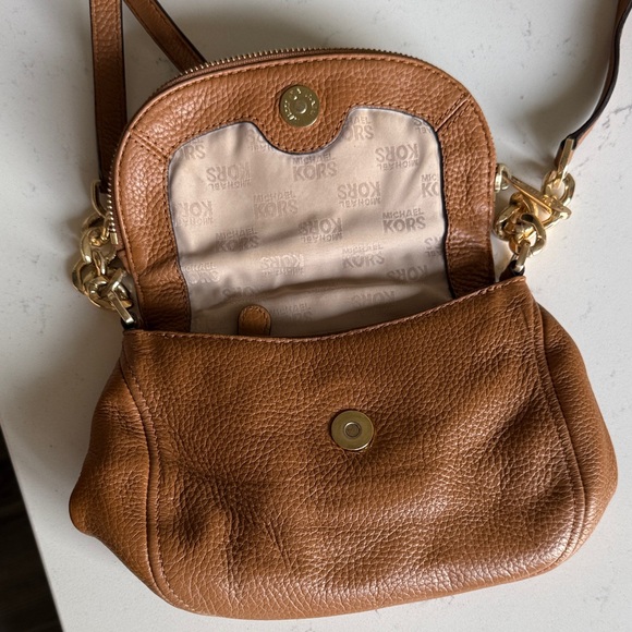 Michael Kors Tan Leather Crossbody Bag - Picture 3 of 6
